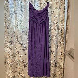 Purple Strapless Maxi Dress
